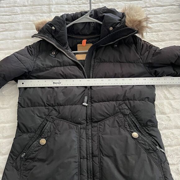 Parajumpers Womens‎ Down Filled Parka Jacket Size Small Hooded Black Full Zip - Picture 10 of 16